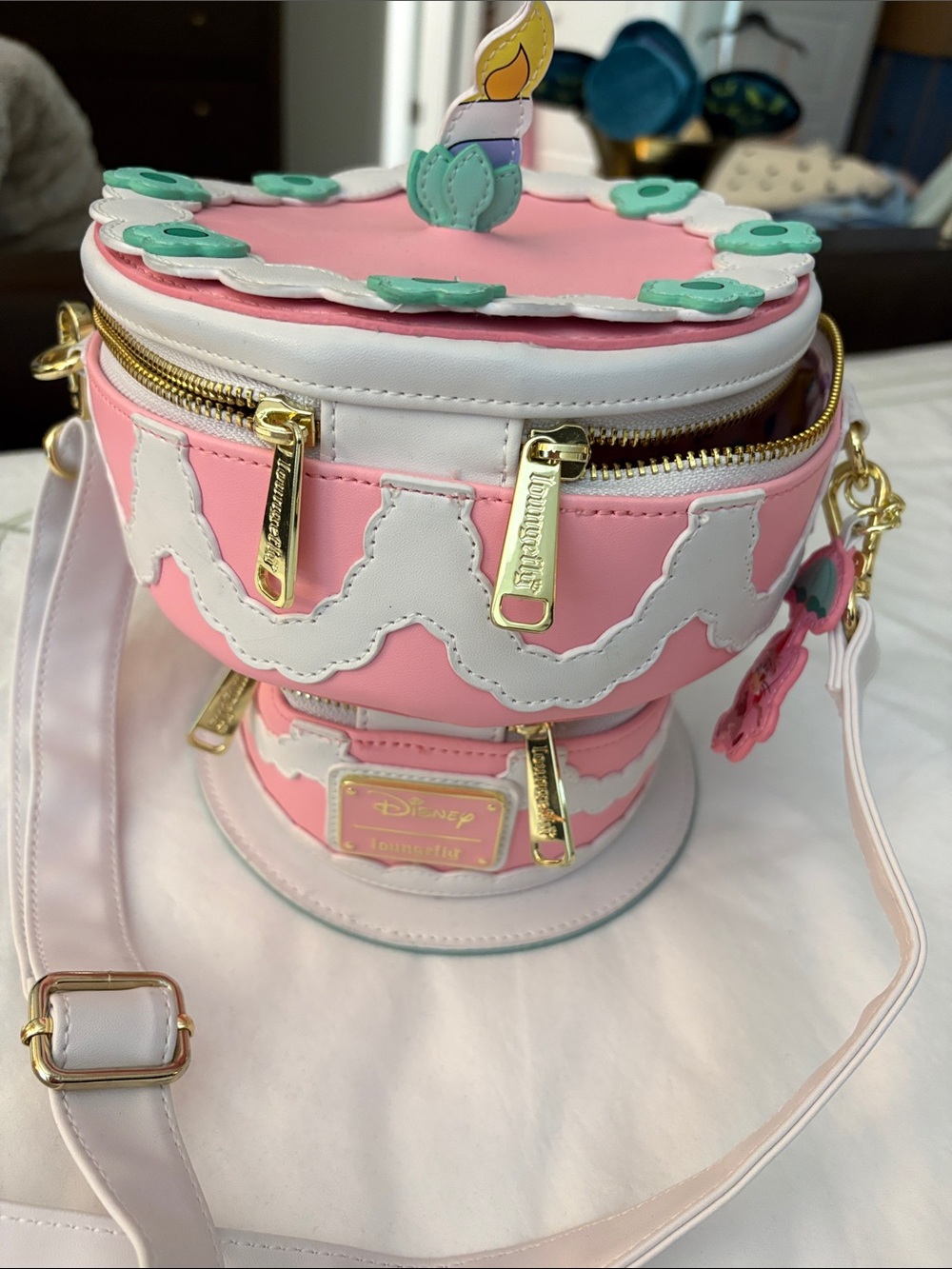 Loungefly Pink, White & Mint Cake-Shaped Crossbody Bag